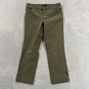 Banana Republic Chino Pants Women 4 Olive Green Straight Leg Stretch Flat Front